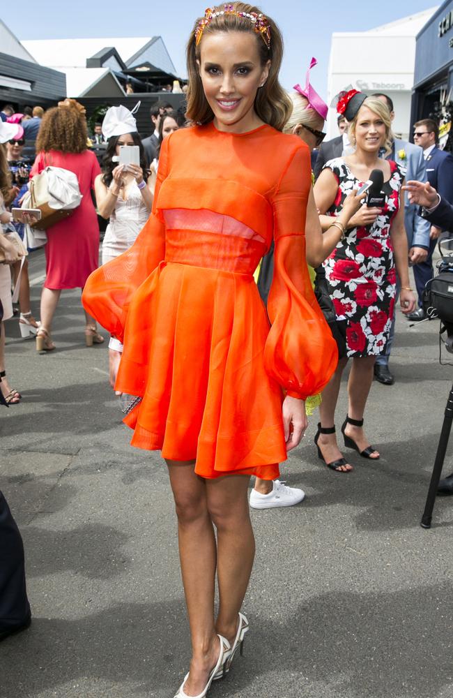 Orange shop dress races