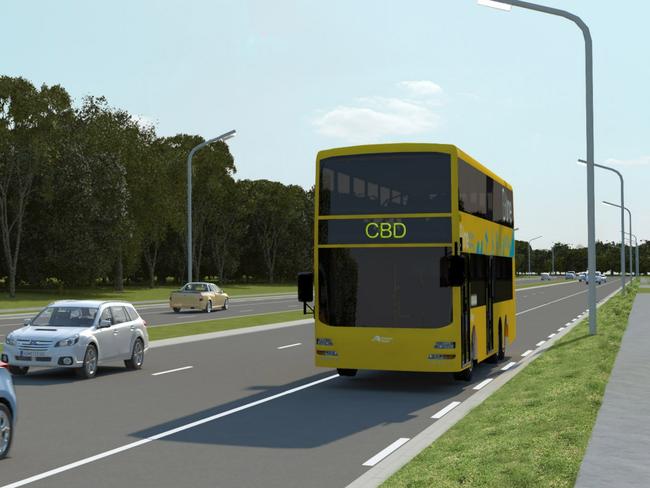 An artist’s impression of the new B-Line double-decker buses. Picture: Supplied