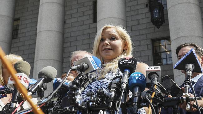 Cairns woman Virginia Roberts Giuffre says she was a trafficking victim made to have sex with Jeffrey Epstein. Picture: AP Photo/Bebeto Matthews