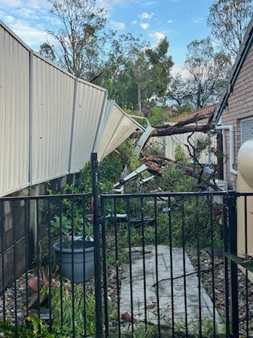 Damage to property in Helensvale was widespread.