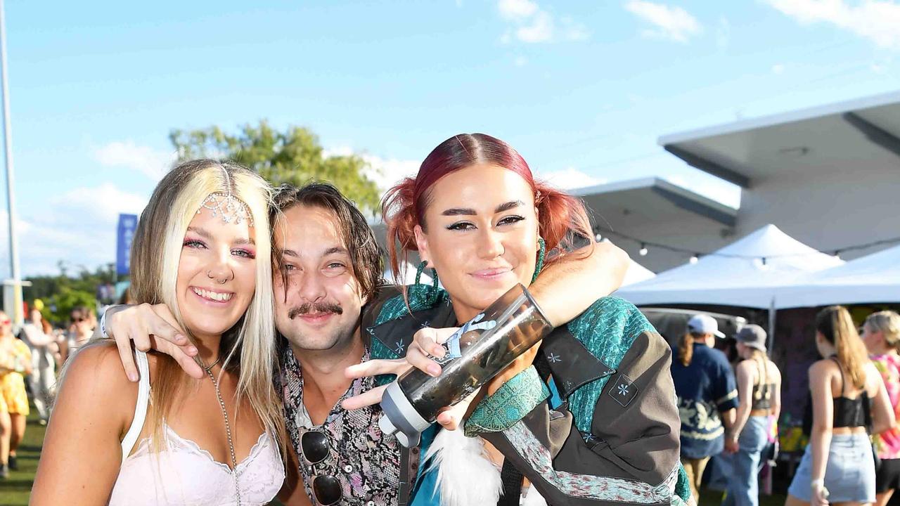 Amelia Southward, Mitch Muske and Shannon Chesire at Groovin the Moo, Sunshine Coast 2023. Picture: Patrick Woods.