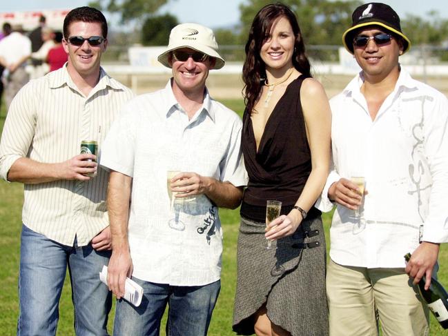 2005 Ladies Race Day and Jupiters Cup. Rod Anderson of Townsville City, Grant Phillips of North Ward, Kristy Saunders of Belgian Gardens and Jeremy Tahu of Townsville city. Picture: Stewart Mclean sm026222