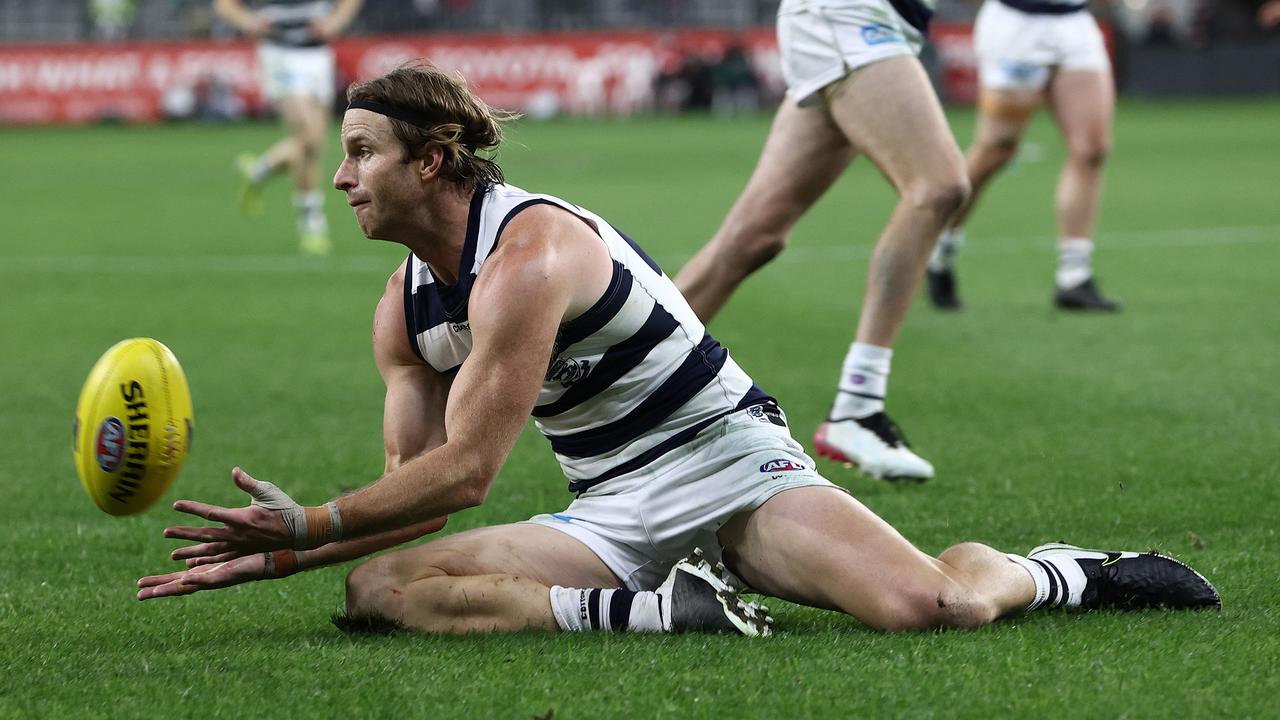 Geelong defender Lachie Henderson has decided to retire. Picture: Michael Klein