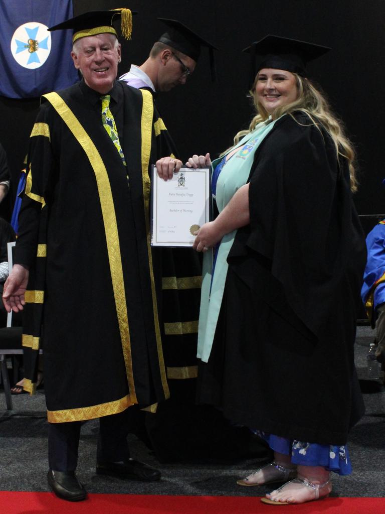 Katie Trapp graduated with a Bachelor of Nursing at the CQUniversity graduation ceremony in Bundaberg on December 14, 2023.