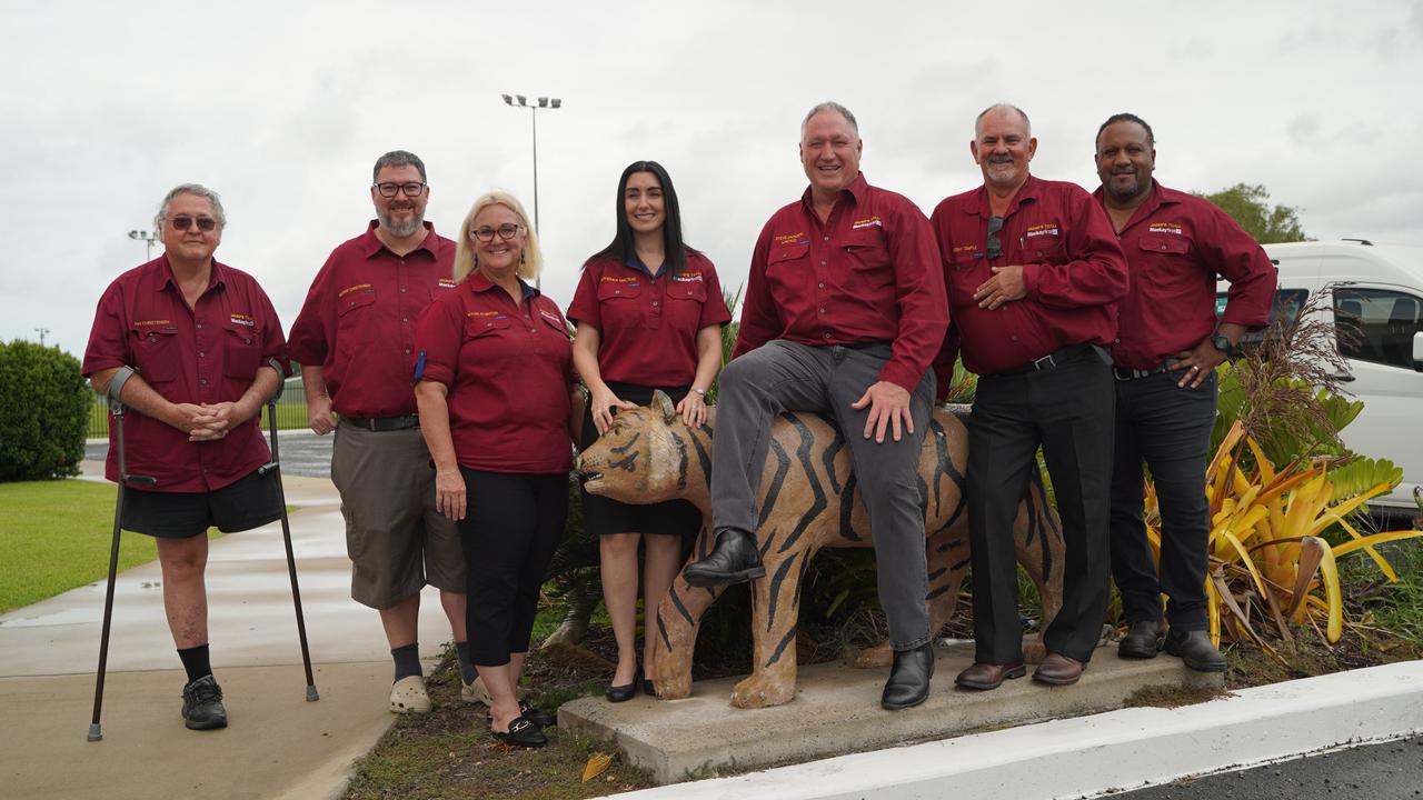 Mackay First party members hoping to be elected to represent Mackay Regional Council (from left): Ian Christensen, George Christensen, Kylee Stanton, Nathenea MacRae, Steve 'Jacko' Jackson, Lindsay Temple and Namarca Corowa. Absent were Heath Paton, Jeff Keioskie, Keith Hicks and Melissa Fowler. Picture: Heidi Petith