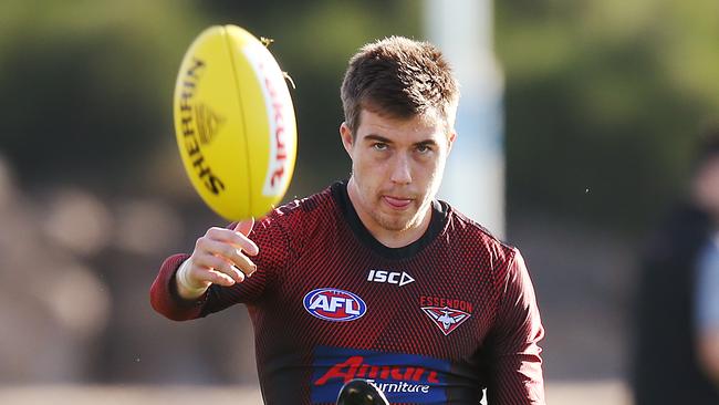 Zach Merrett is in red-hot form ahead of Essendon’s Anzac Day meeting with Collingwood. Picture: Michael Dodge/Getty Images. 