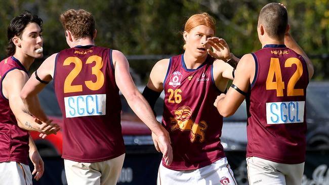 Senior QAFL aussie rules Aspley v Palm Beach Currumbin. Picture: John Gass