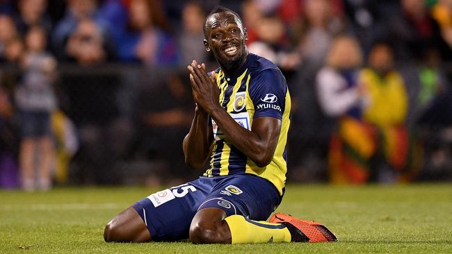 Usain Bolt hasn’t made his future known to the Mariners after another offer emerged. Picture: AAP