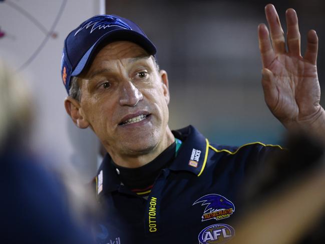 Matthew Clarke coaches during Round 1. Picture: Getty Images