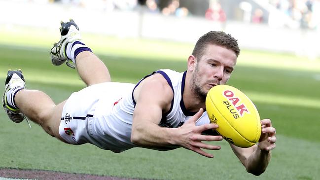 Sam Switkowski is the Fremantle player who has been tested for coronavirus. Picture: Sarah Reed