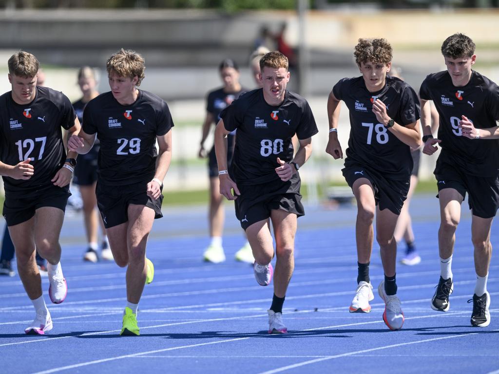 Draft hopefuls being put through their paces. Picture: Getty Images