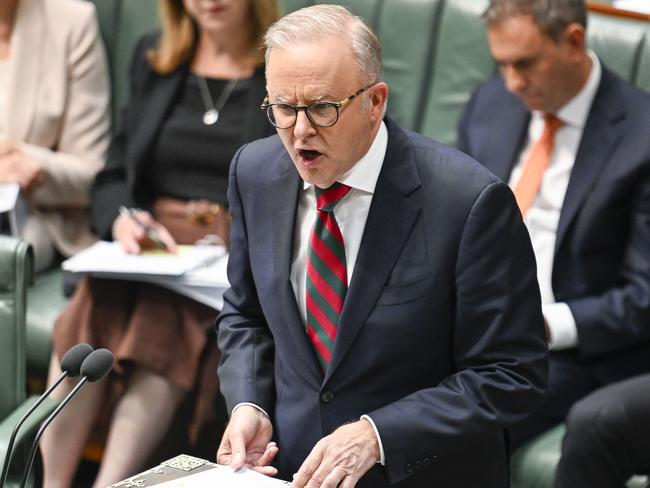 CANBERRA, AUSTRALIA  - NewsWire Photos - February 13, 2025: Prime Minister Anthony Albanese during Question Time at Parliament House in Canberra. Picture: NewsWire / Martin Ollman