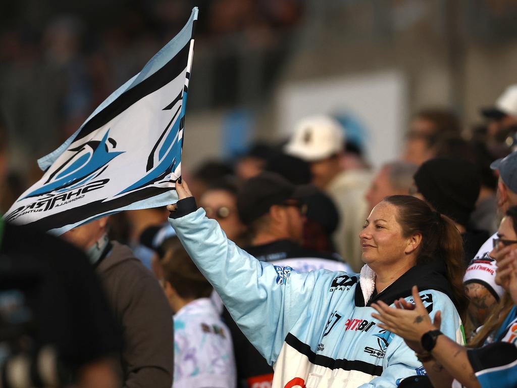 Just over 13,000 crammed in to see the Sharks face the Roosters. Pictures: Jeremy Ng/Getty Images