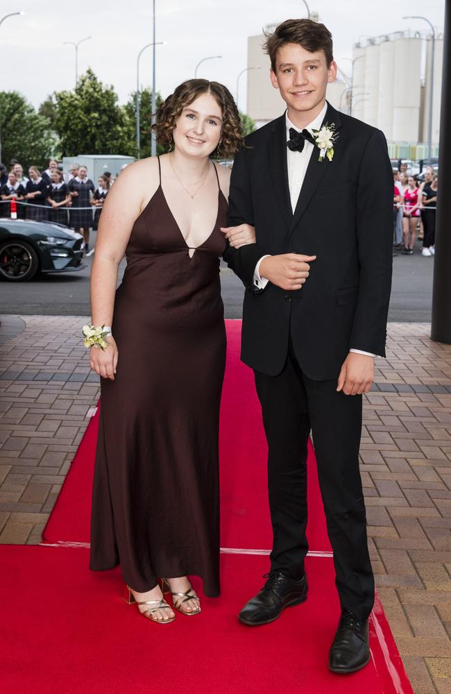 Chloe Ecroyd and Hamish Walker at Toowoomba Grammar School formal at Rumours International, Wednesday, November 15, 2023. Picture: Kevin Farmer