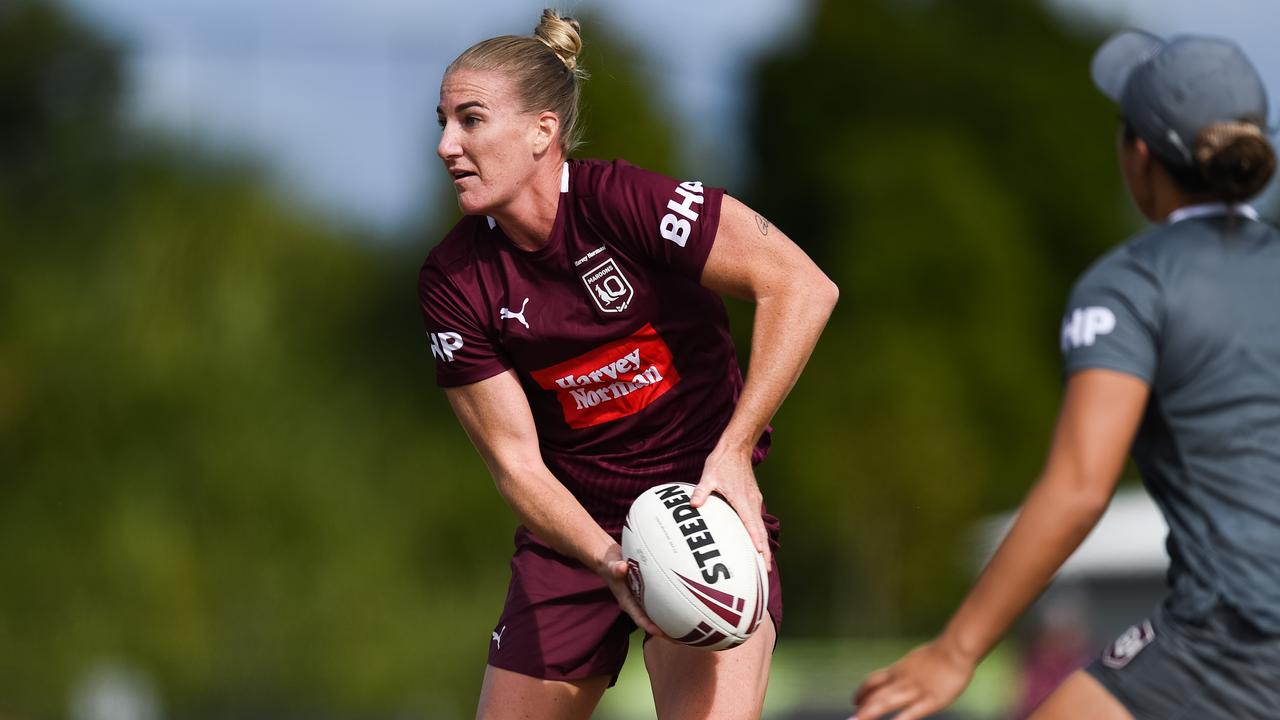 Ali Brigginshaw will play as a third half for the Maroons. Picture: QRL