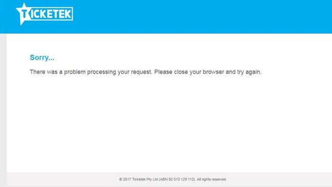 Ticketek says its website is back up and running. Picture: Supplied
