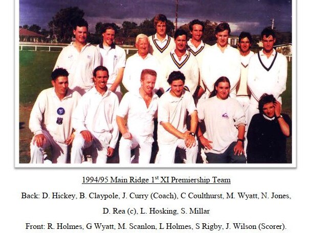 Main Ridge's 1994-95 1st XI premiership team.