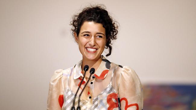 Gutman at the Art Gallery of NSW after the announcement of her Archibald win. Picture: Tim Hunter