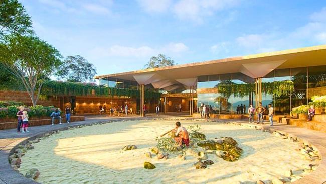 QUAMPI, the $20million+ arts and cultural centre on the foreshore at Minjerribah North Stradbroke Island has been delayed but is now due to open in September. Picture: QYAC