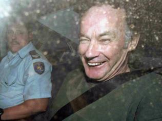 Convicted killer Ivan Milat leaves NSW Court of Criminal Appeal (Banco) in police car 04 Nov 1997, appealing 1996 backpacker murders conviction.