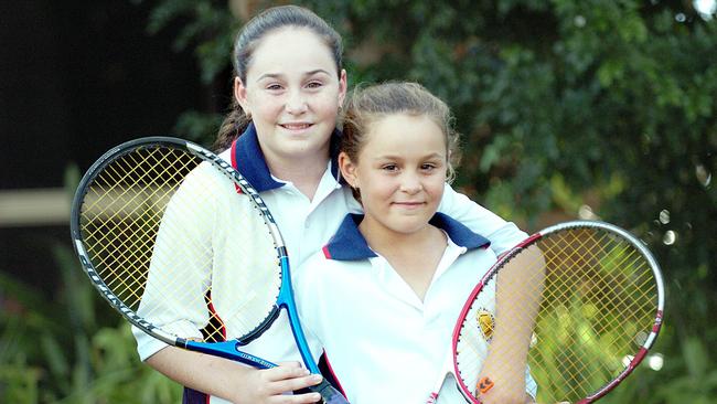 Ali and Ashleigh Barty together after dominating junior tennis tournaments.