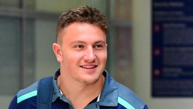 The Junior Wallabies arrive at Sydney International Airport after finishing second in the World Rugby U20s Championship in Argentina. Joe Cotton and Josh Nasser. Photo: Rugby AU Media/Stuart Walmsley