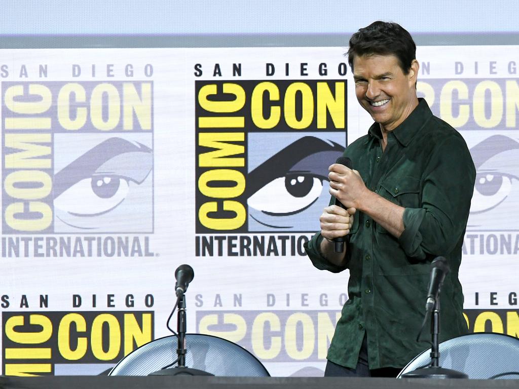 Tom Cruise speaks at the Top Gun: Maverick panel during 2019 Comic-Con International at San Diego Convention Centre. Picture: Getty