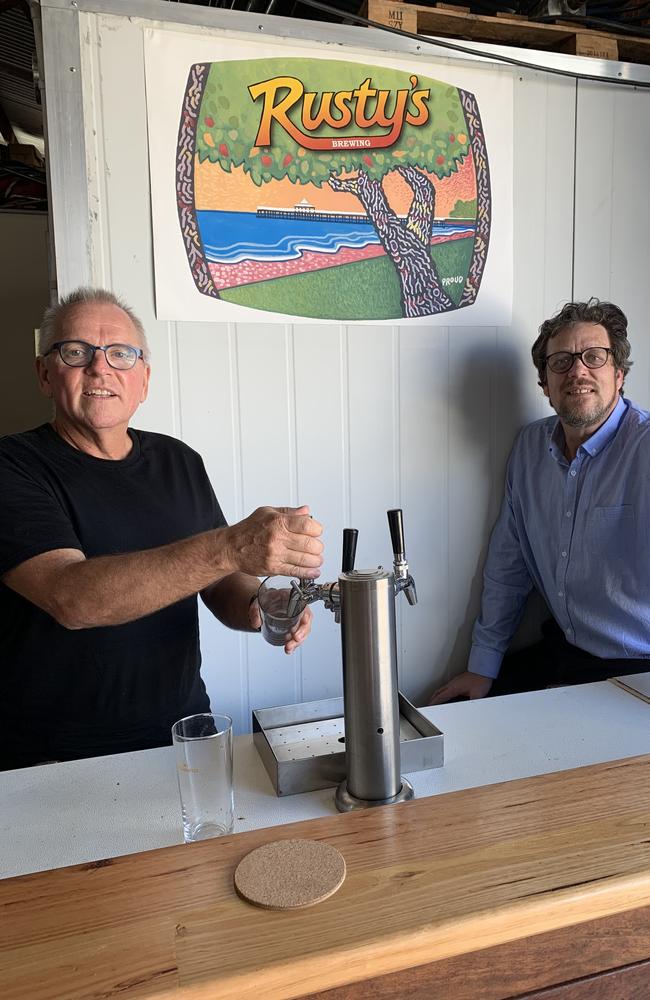 Victor Nicholls and Russell Gee of Rusty's Brewing Company. Picture: Michelle Smith