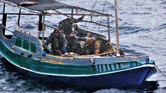 The Alwi Jaya was intercepted by the ADF on February 21 illegally fishing in Australian waters. Picture: Supplied.