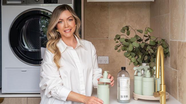 Social media content creator Cindy Mead has launched her new business, AmÃ©li Home, with a collection of refillable vessels designed to reduce single-use plastics in the home. Picture: Supplied