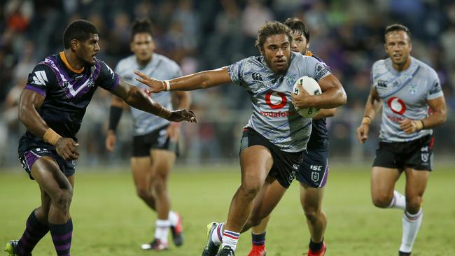 Recruited from the Warriors, Isaiah Papalii will play in the trial against the Dragons. Picture: Darrian Traynor/Getty Images