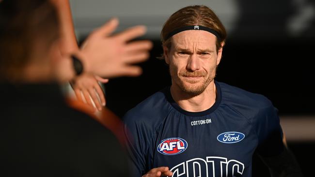 Tom Stewart made some uncharacteristic mistakes early against Port Adelaide. Picture: Albert Perez/AFL Photos via Getty Images