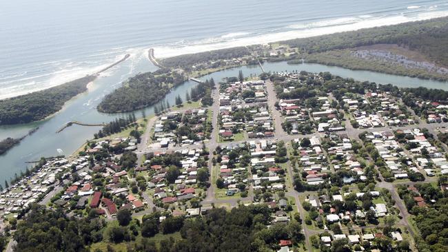 An aerial image of Brunswick Heads.