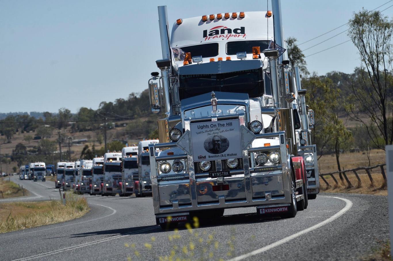 Lights on the hill convoy The Courier Mail