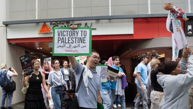 Protesters storm Melbourne Central Shopping Centre, with round 2 of students protesting for Palestine, demanding an end to the Genocide in Gaza. Picture: NCA Newswire