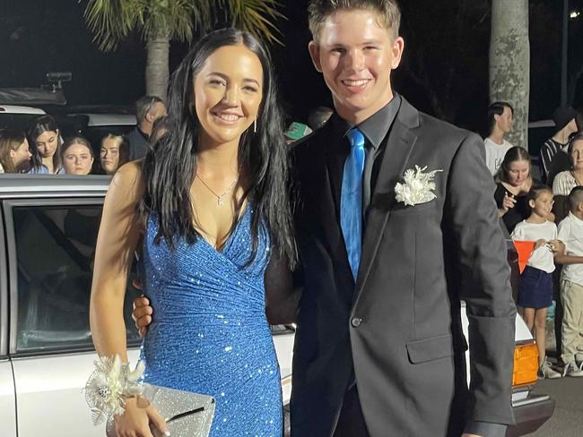 Students on the red carpet of the 2023 Xavier College School Formal at the Hervey Bay Boat Club