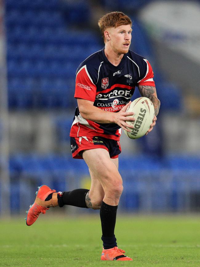 17th October 2020, Runaway Bay player Guy Hamilton in action during the Gold Coast Rugby League A Grade Grand Final against the Burleigh Bears played at CBus Stadium Photo: Scott Powick Newscorp