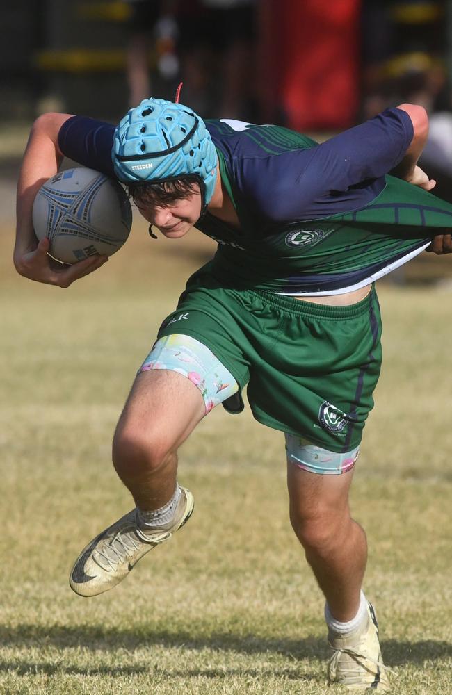 Cowboys Cup Schoolboys Football at Kern Brothers Drive. Townsville High against Pimlico High. Picture: Evan Morgan