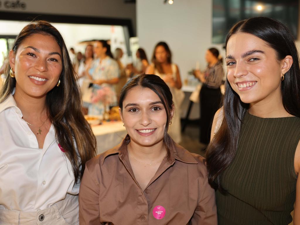 Verity Haylen, Samira Patel and Verity Haylen at the Beyond the Boardroom event by Busy Girls Social Club at Hismile HQ for Gold Coast at Large. Picture: Portia Large.