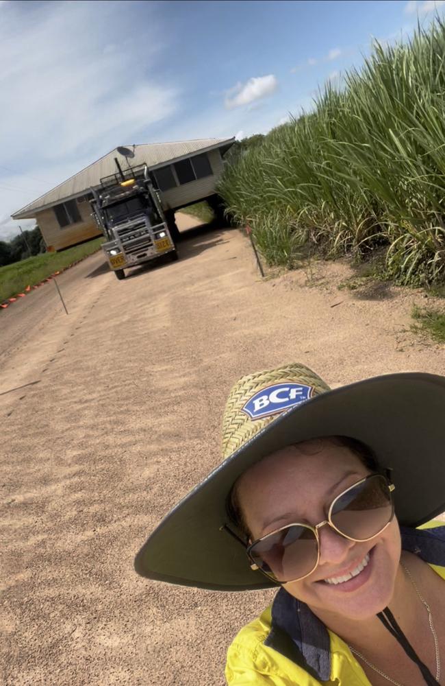 Jo Veneman, director of Renewable Homes in Townsville, during the relocation of a Queenslander from a North Queensland cane farm region recently. Picture: Supplied