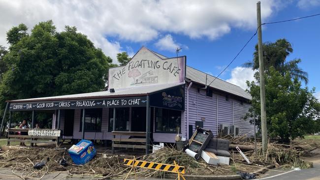 Debris is strewn all throughout across the Lockyer Valley. The Floating Cafe became temporary refuge for people seeking shelter when the deluge first poured down on Friday.