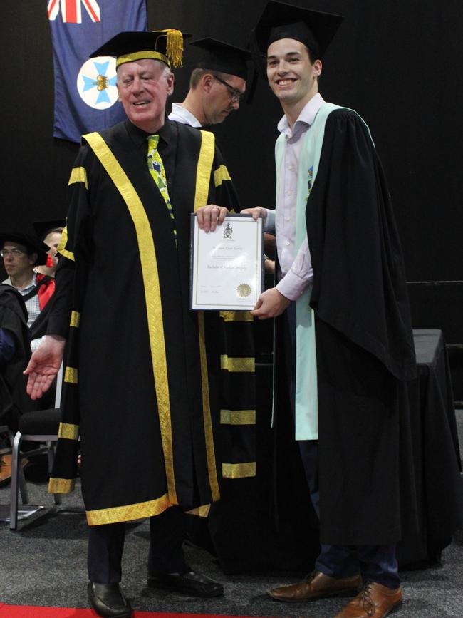 Brennan Norris graduated with a Bachelor of Medical Imaging at the CQUniversity graduation ceremony in Bundaberg on December 14, 2023.