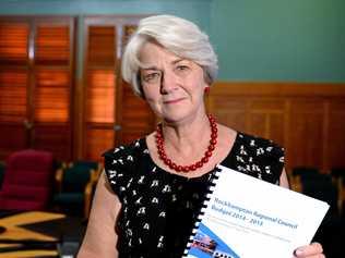 Rockhampton Mayor Margaret Strelow delivers the 2014 draft budget. Picture: Allan Reinikka ROK120614abudget2