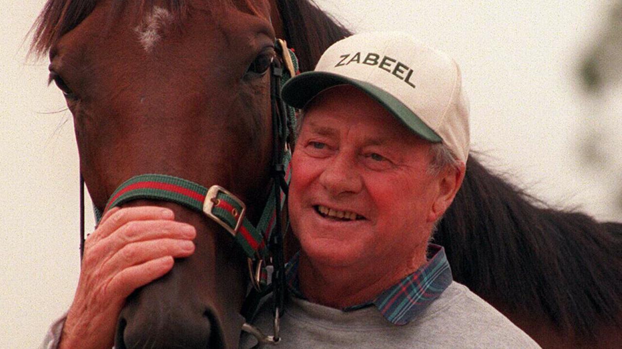 Racehorse Tycoon Lil and trainer Colin Jillings 25 Mar 1998.
