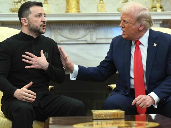 TOPSHOT - US President Donald Trump and Ukraine's President Volodymyr Zelensky meet in the Oval Office of the White House in Washington, DC, February 28, 2025. Zelensky on February 28 told Trump there should be "no compromises" with Russian President Vladimir Putin as the parties negotiate to end the war after Moscow's invasion. (Photo by SAUL LOEB / AFP)