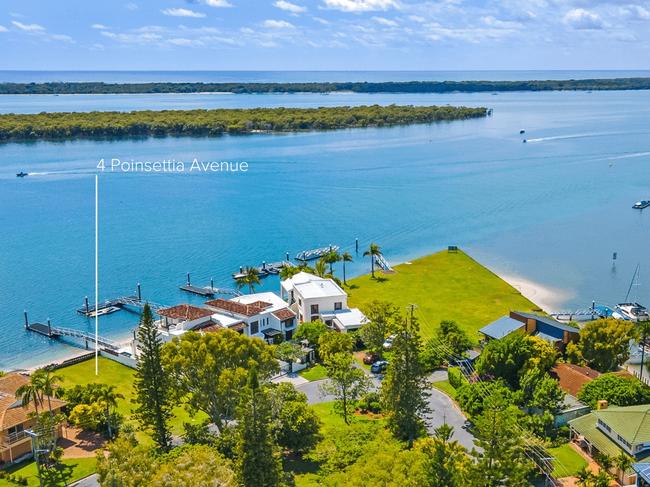 REAL ESTATE: A 617 sqm block of land on the water at 4 Poinsettia Ave, Runaway Bay, is for sale for $5m.