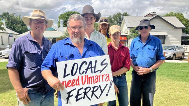 Clarence residents protesting the closure in late March.