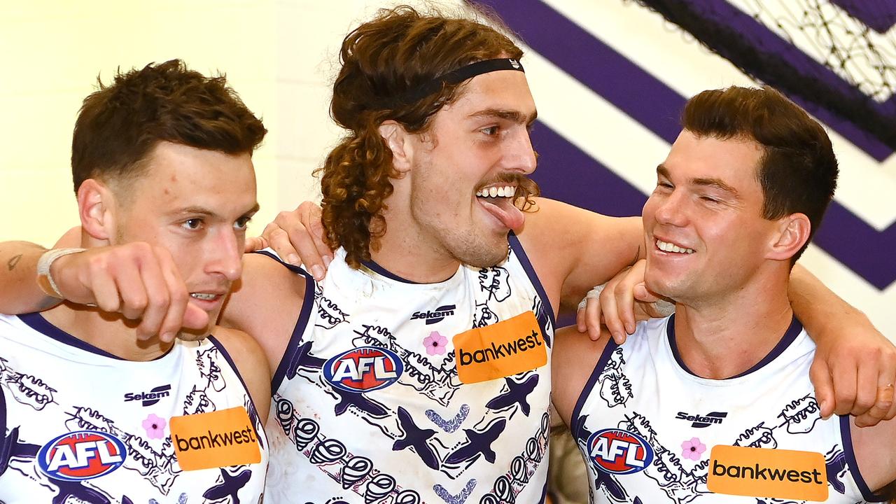 Fremantle are flying on the back of four straight wins. Picture: Quinn Rooney