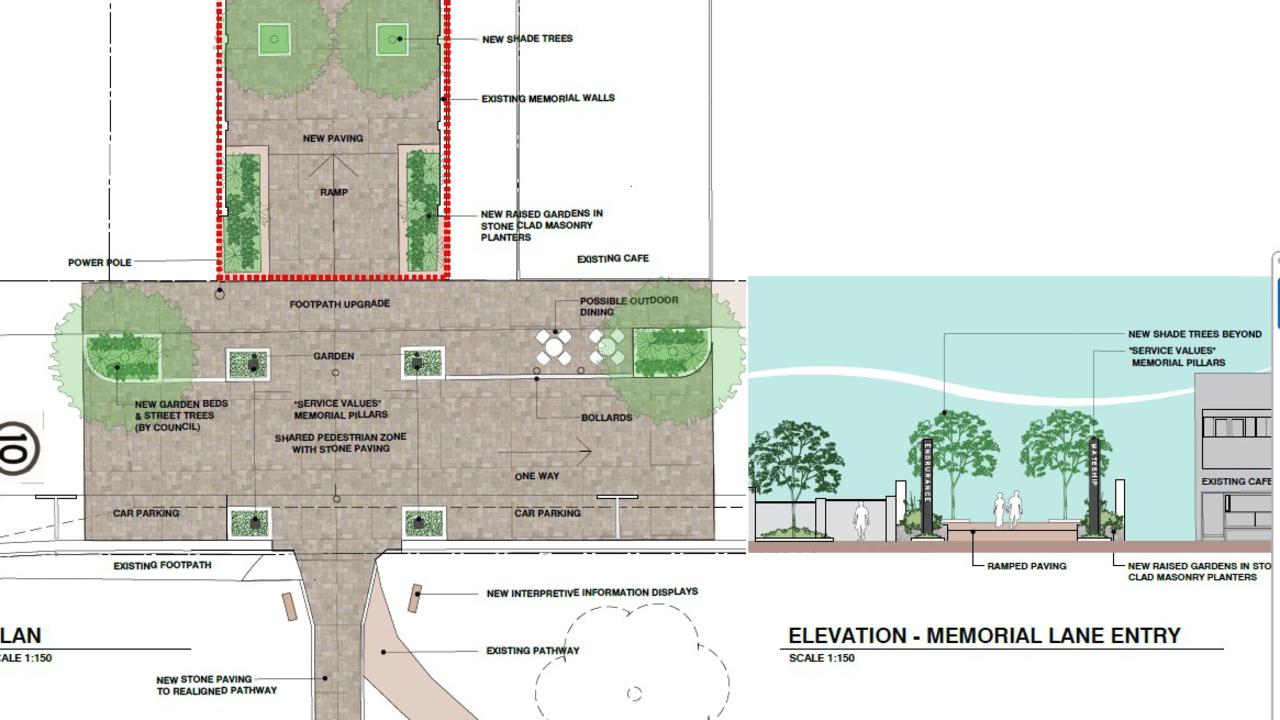 The Gympie RSL wants to make changes to the Reef St entrance to Memorial Lane, which extends through to Mary St.