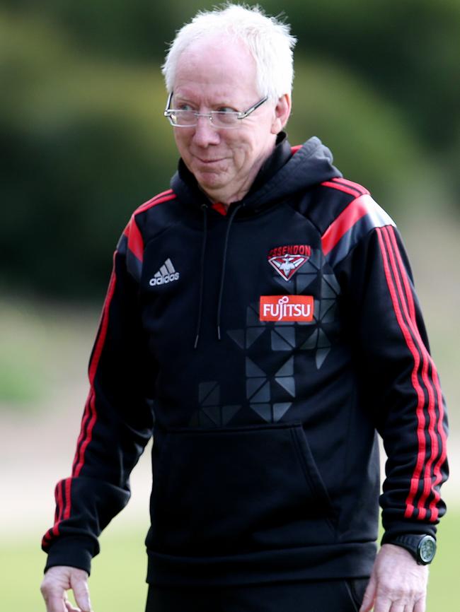 Essendon club doctor Bruce Reid at training on Friday. Picture: Michael Klein